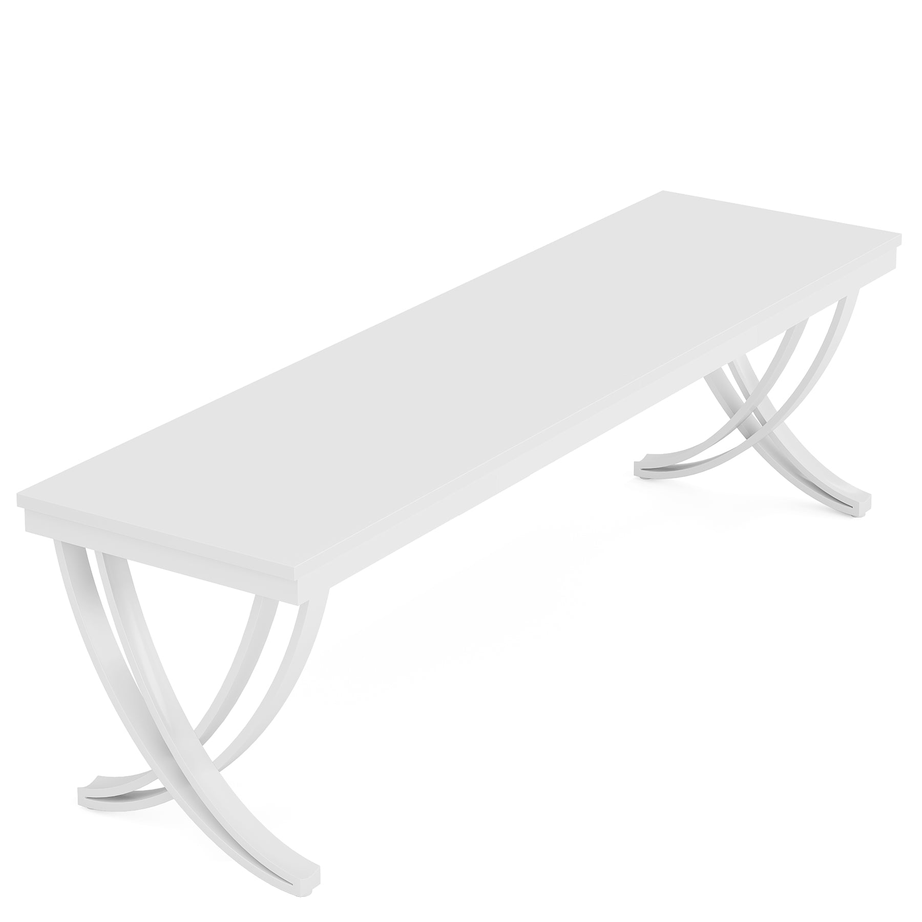 200 cm Landelijke Eettafel, Grote Houten Tafel met Metalen Poten voor Zes tot Acht Personen