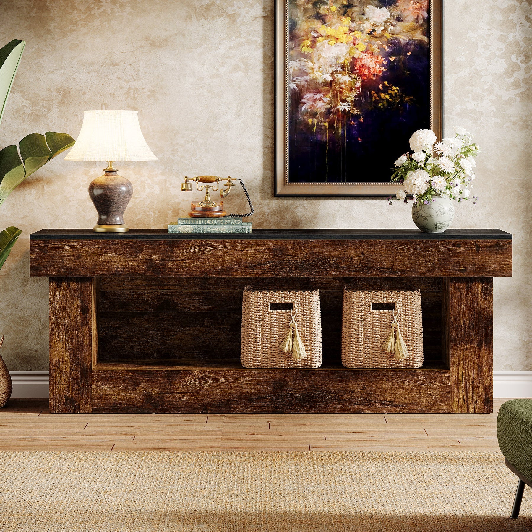 Tribesigns 160 cm TV-meubel met opbergruimte, moderne TV-kast voor 60–70 inch televisies