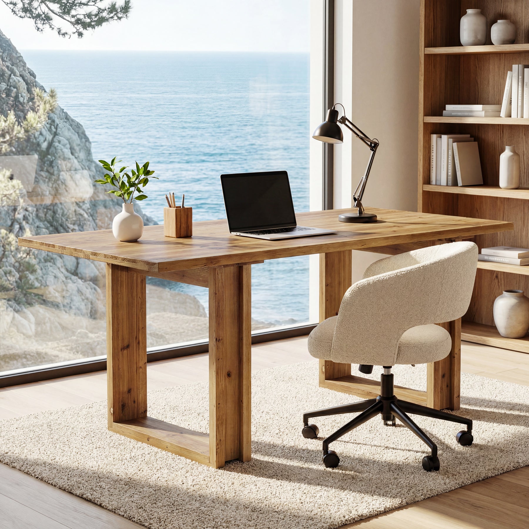 Tribesigns 160 cm directiebureau, groot massief houten bureau voor thuiskantoor
