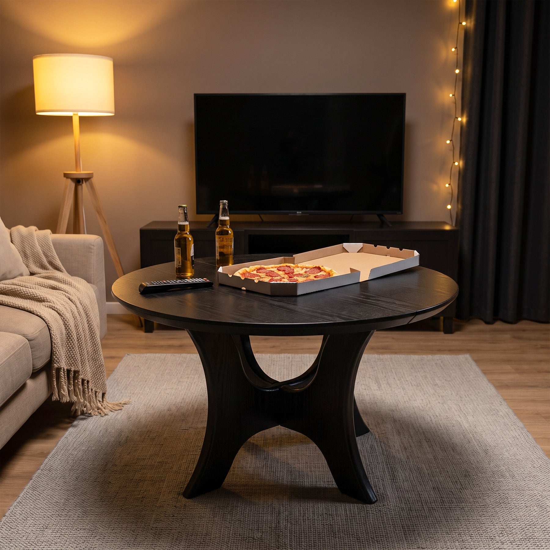 Tribesigns ronde salontafel 79 cm, moderne woonkamertafel met stabiel kruisonderstel