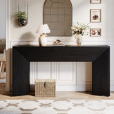 Tribesigns 160 cm Console Tafel voor Entree, Zwarte Houten Sofa Tafel voor Woonkamer en Hal 3