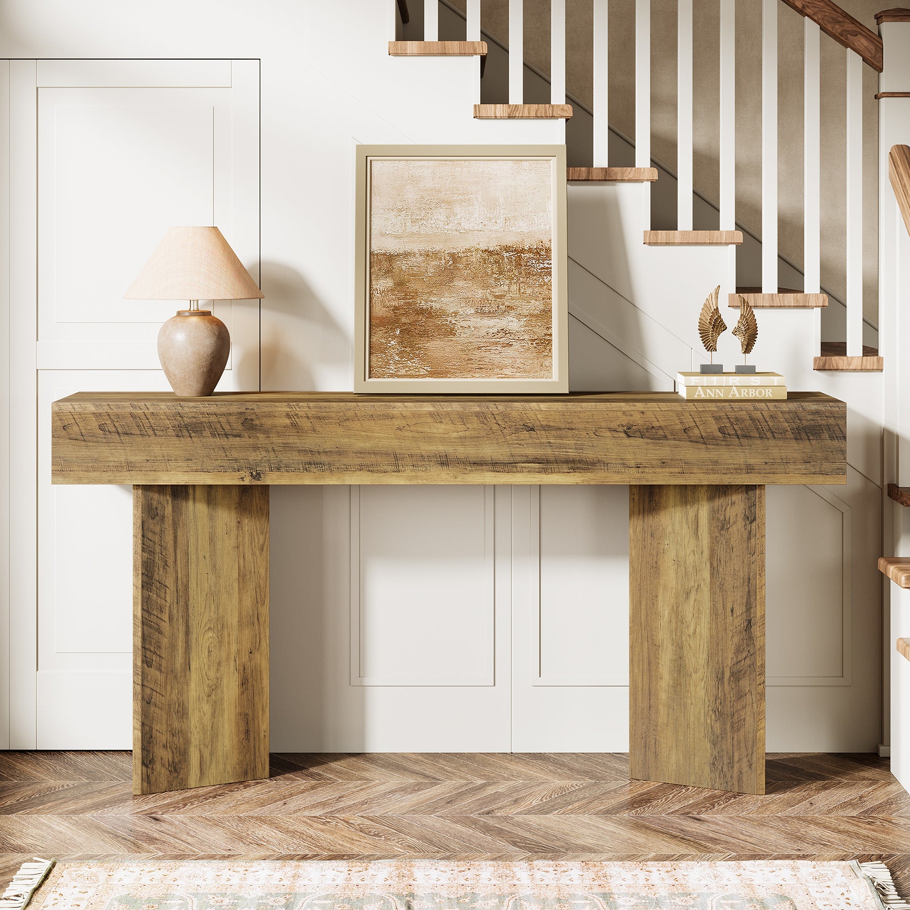 160 cm Smalle Consoletafel voor Entree, Lange Sofa Tafel voor Hal en Woonkamer