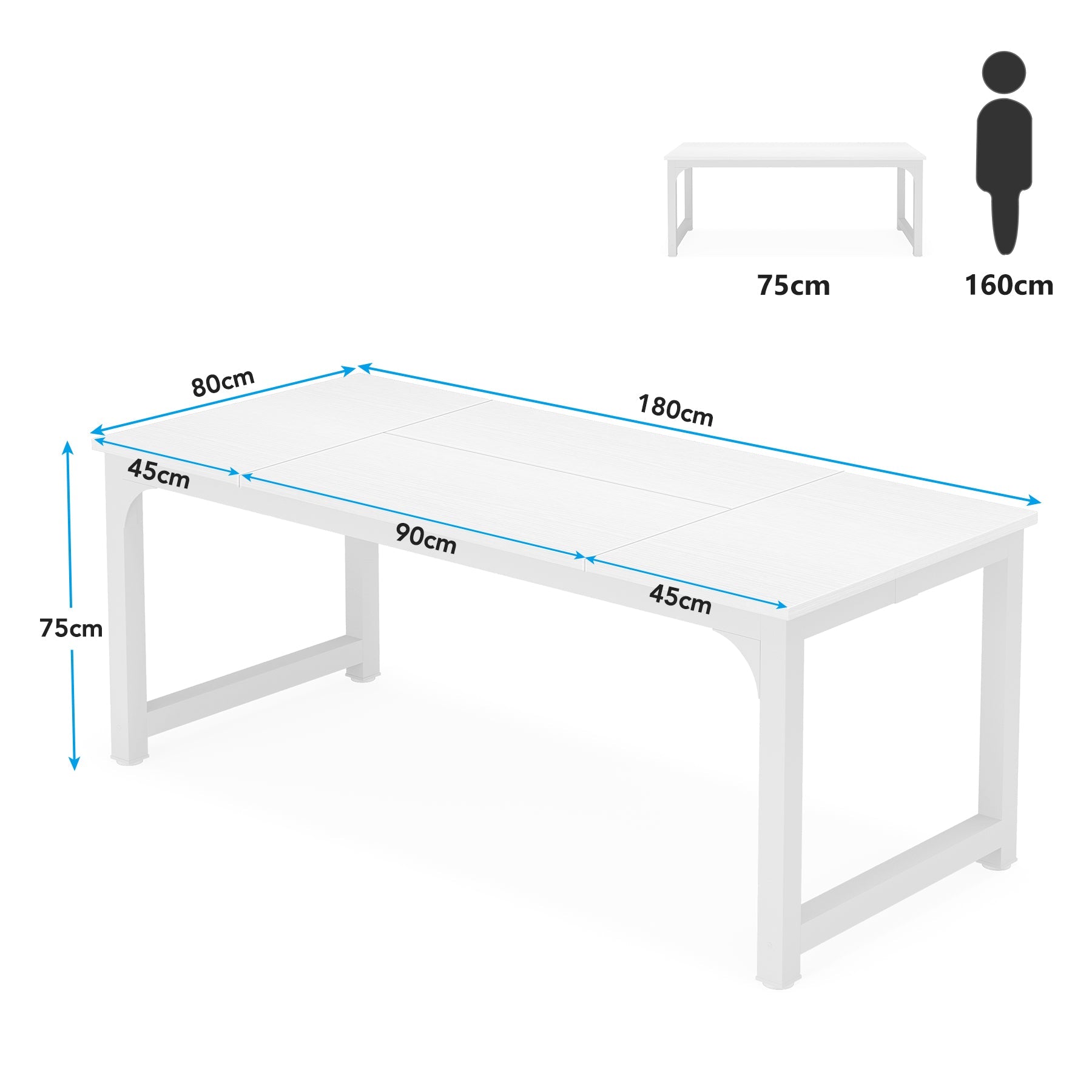 Tribesigns Computerbureau, Zwart Werkbureau met Rustiek Bruin Blad voor Thuiskantoor