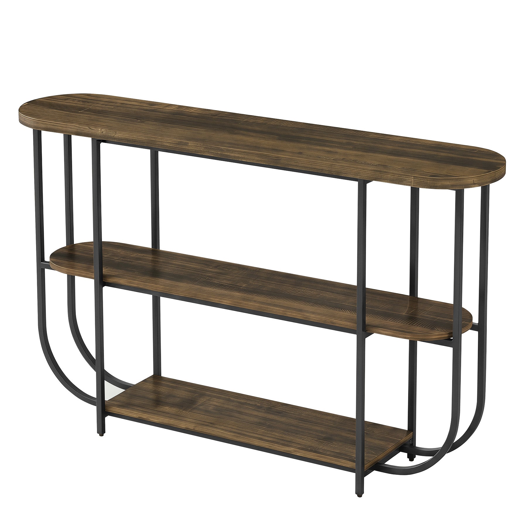 Tribesigns consoletafel van 160 cm, smalle haltafel met 3 niveaus en metalen onderstel