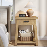 50 cm Tribesigns nachtkastje met lade, rustieke bedtafel met open plank voor slaapkamer 3