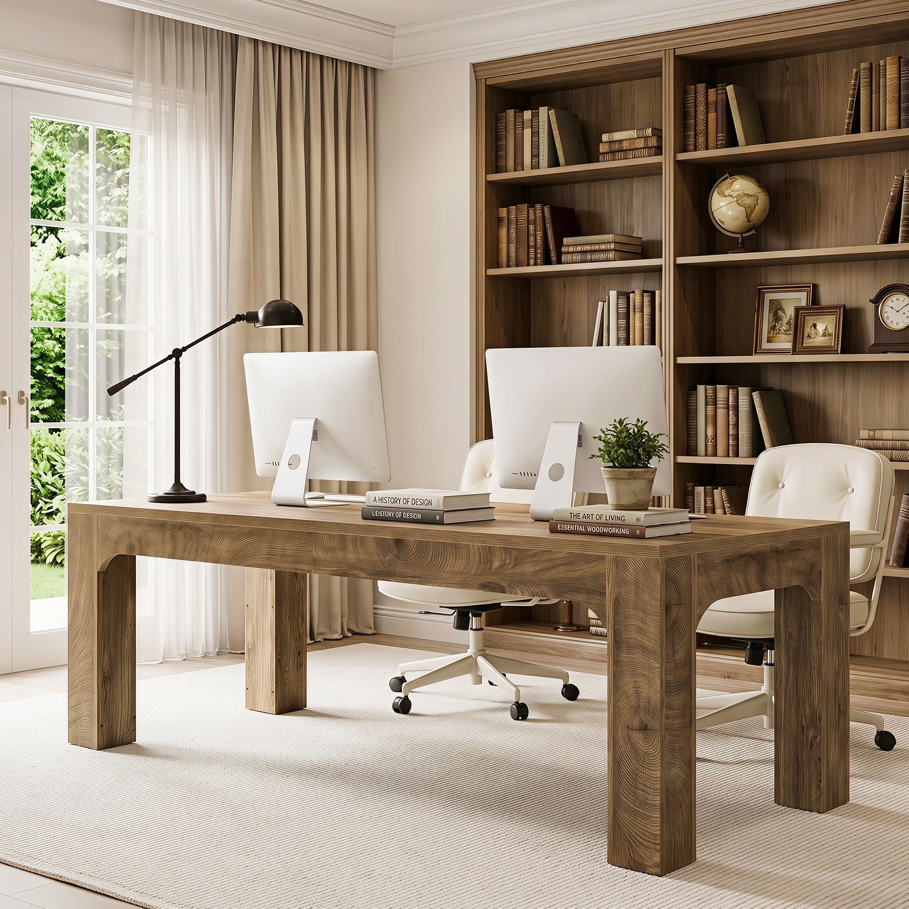 Bureau voor 2 personen van 180 cm, dubbel bureau voor thuiswerken en kantoor