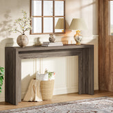 140 cm Houten Consoletafel met Opbergruimte, Landelijke Haltafel voor Entree 3