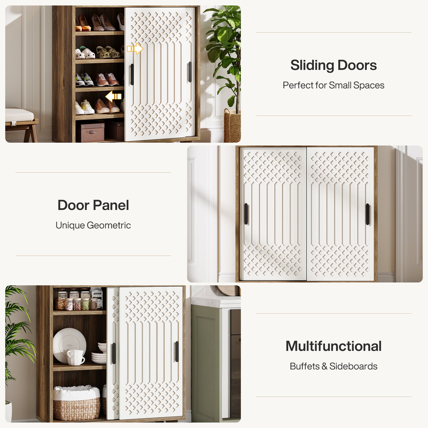 90 cm Schoenenkast, Moderne Opbergkast met Schuifdeuren voor Hal en Entree