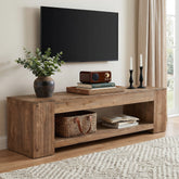 Tribesigns massief houten tv-meubel 160 cm voor tv’s tot 75 inch, landelijke tv-kast met open opbergvak 3