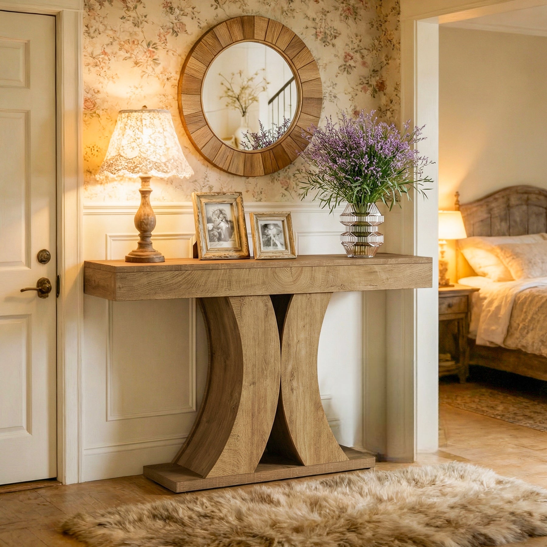 Tribesigns 150 cm Consoletafel, Smalle Houten Haltafel voor Woonkamer