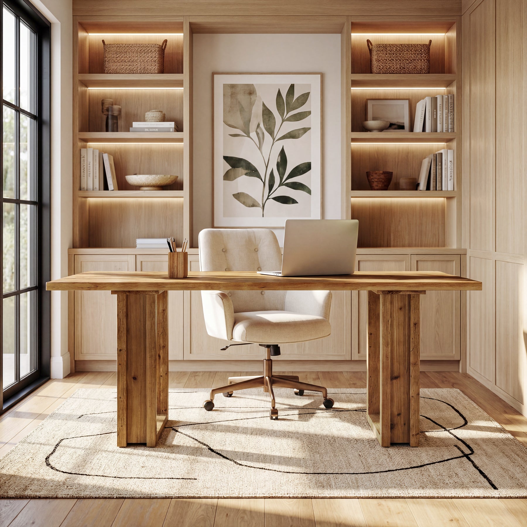 Tribesigns 160 cm directiebureau, groot massief houten bureau voor thuiskantoor