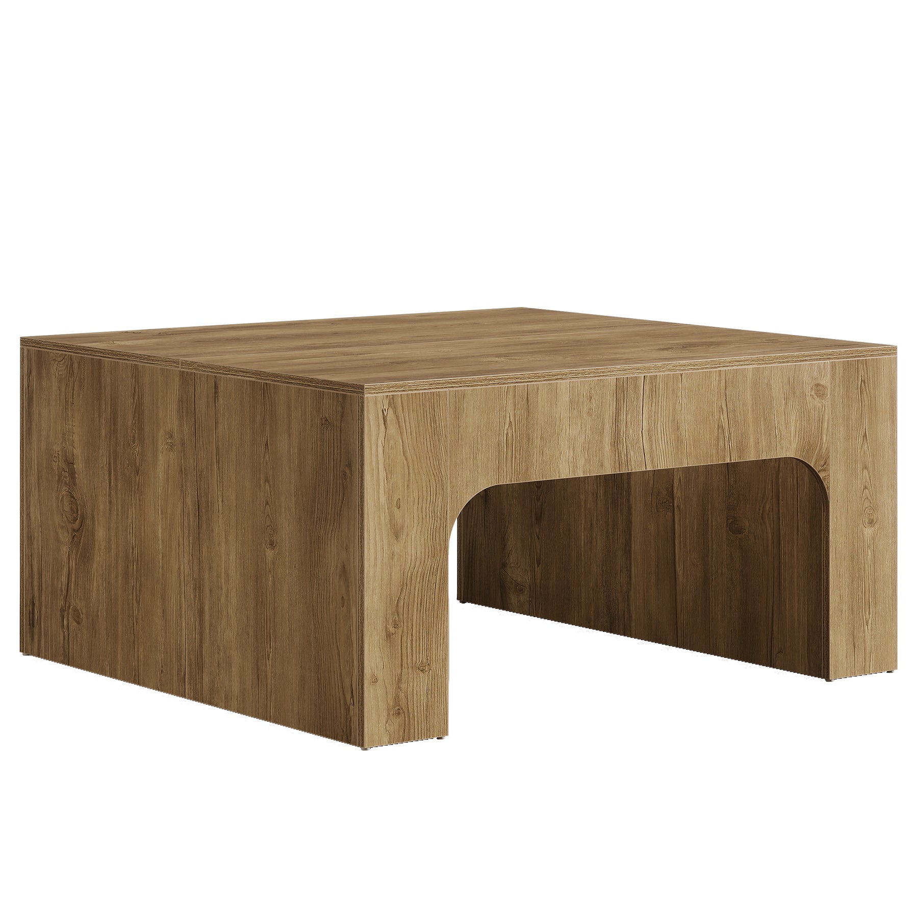 Tribesigns Vierkante salontafel 100 cm in landelijke stijl met elegant gebogen ontwerp