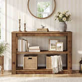 Tribesigns 105 cm massief houten consoletafel met 3 legplanken, smalle haltafel in landelijke stijl 3