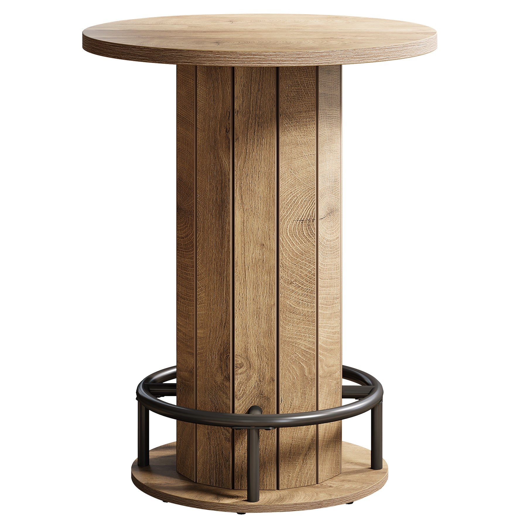 80 cm Tribesigns Eettafel met Houten Lattenvoet en Voetsteun