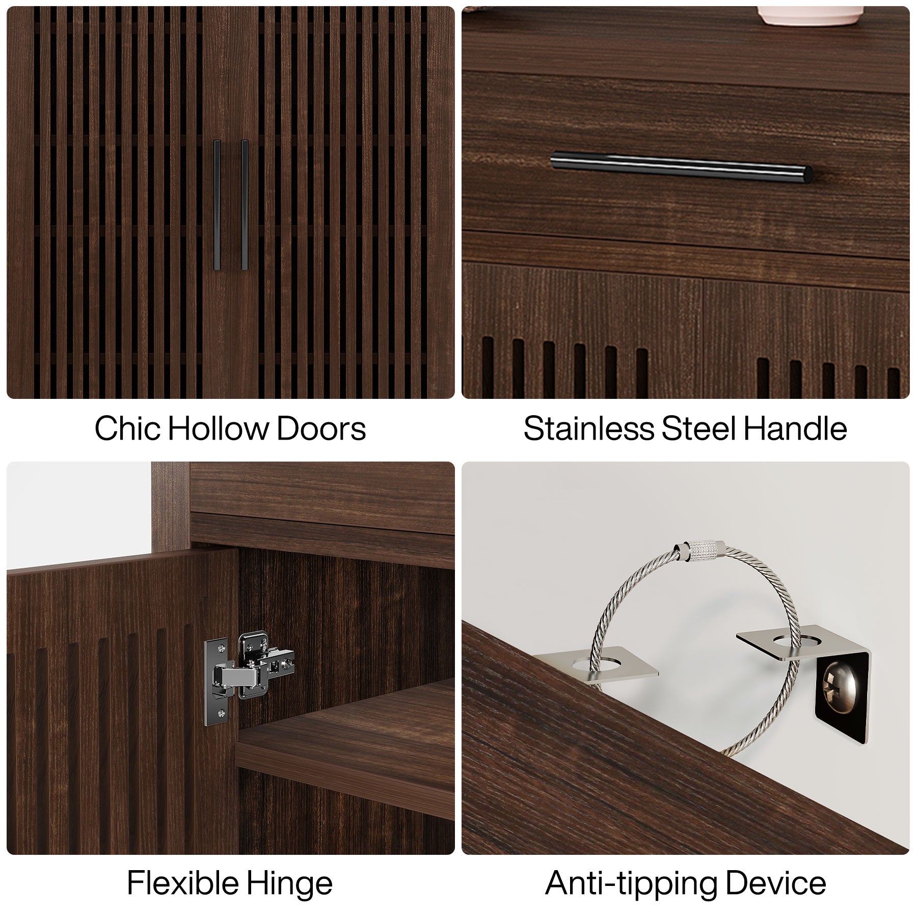 Smal Schoenenmeubel 80 cm, Verstelbare Kast Met 5 Planken En Lamellendeuren