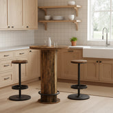 Tribesigns 3-delige Eettafelset voor 2, Kleine Ronde Keukentafel met 2 Stoelen 3