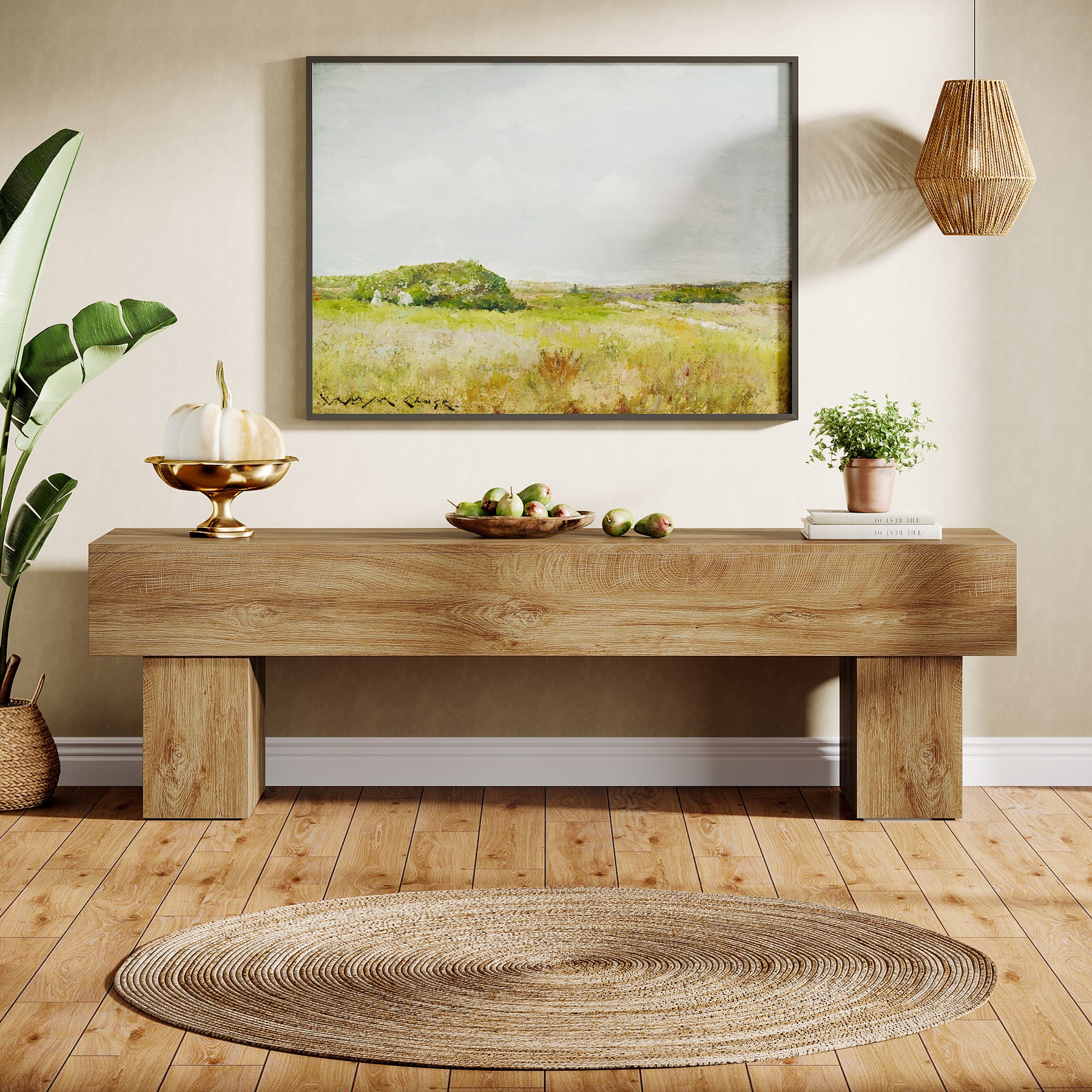 Tribesigns 160 cm TV-meubel, Farmhouse Entertainment Center voor Woonkamer en TV