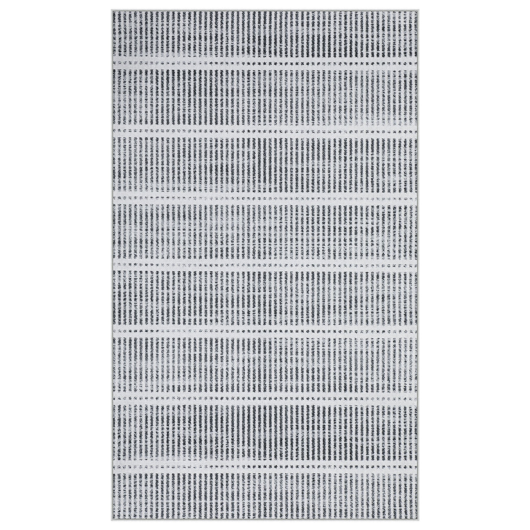 Tribesigns wasbaar laagpolig tapijt, 160 x 230 cm en 200 x 300 cm, ultradun gestreept tapijt in landelijke stijl