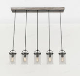 Tribesigns 5-Lichts Kroonluchter voor Hoge Plafonds, Hanglamp met Glazen Kappen in Landelijke Stijl [Energieklasse E] 3