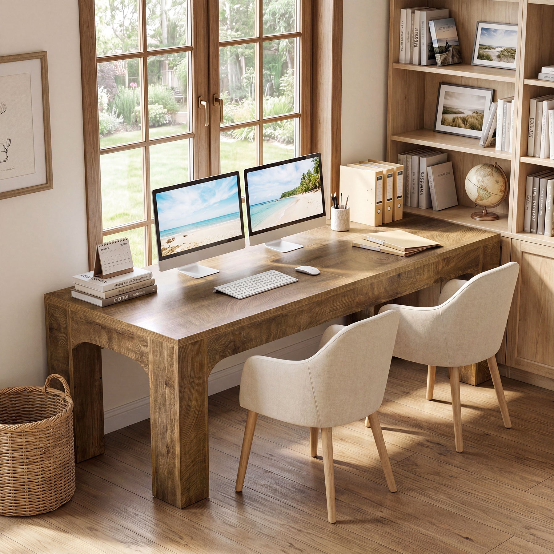 Bureau voor 2 personen van 180 cm, dubbel bureau voor thuiswerken en kantoor