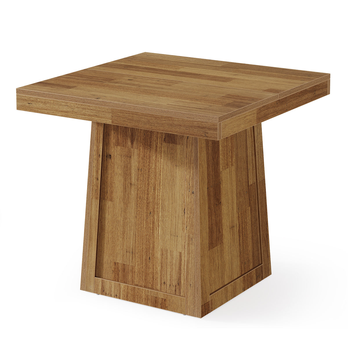 80 cm Tribesigns vierkante eettafel voor 2-4 personen met trapeziumvoet, compacte tafel in walnootlook voor keuken en eetkamer