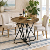 Tribesigns Ronde eettafel 80 cm voor 2–4 personen, kleine keukentafel met geometrisch metalen frame 3
