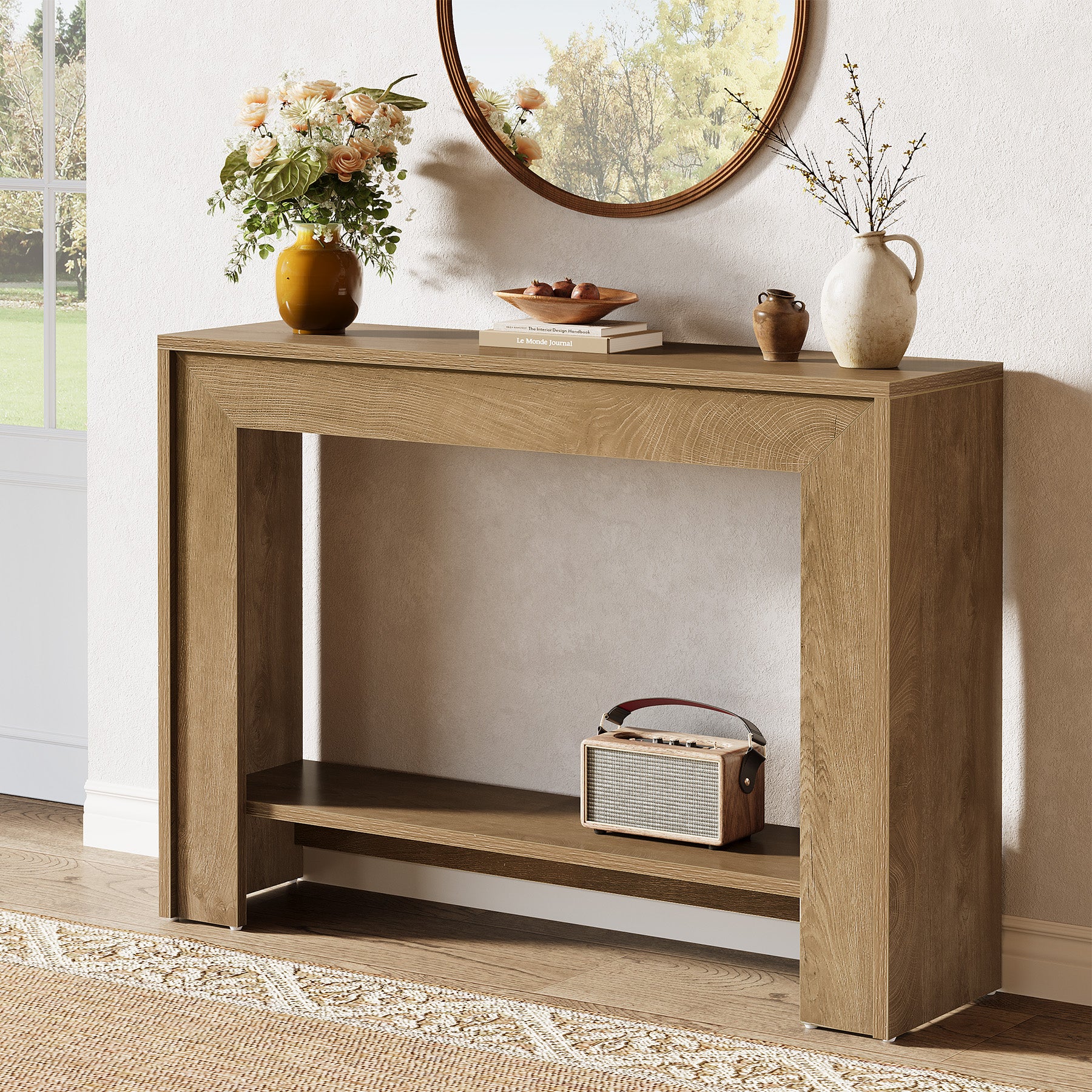 105 x 30 x 80 cm Tribesigns smalle consoletafel met open opbergruimte, haltafel voor entree en woonkamer