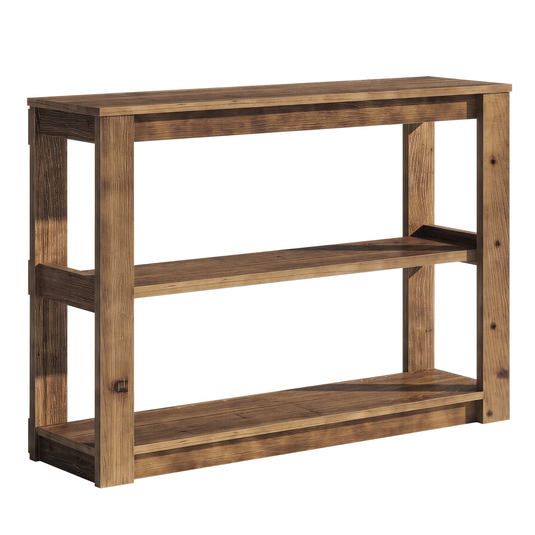 Tribesigns 105 cm massief houten consoletafel met 3 legplanken, smalle haltafel in landelijke stijl