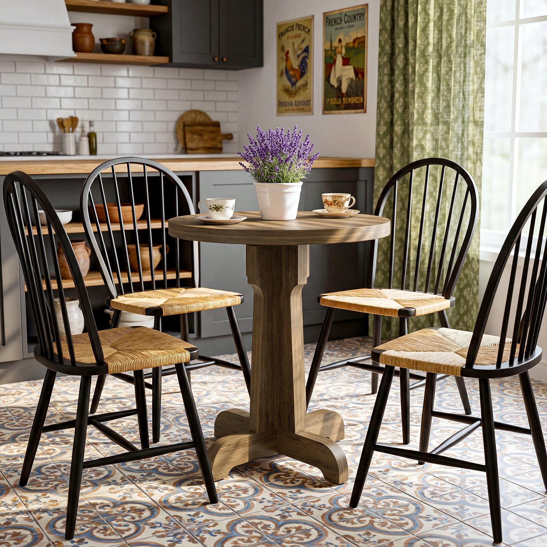 60 cm Ronde Eettafel, Compacte Tafel voor 2 met Ruimtebesparend Ontwerp voor Keuken Eetkamer