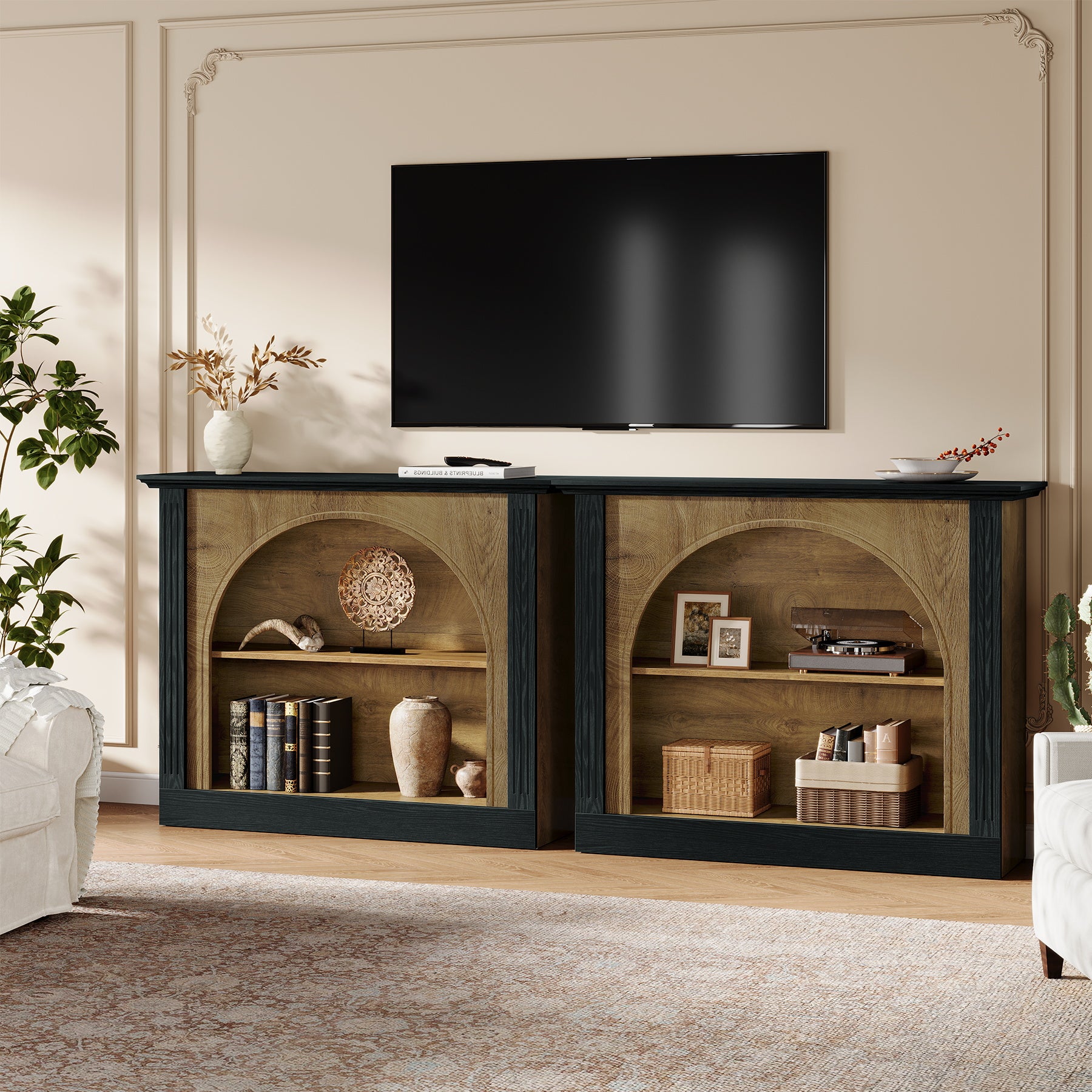 110 cm 3-Laags Consoletafel, Banktafel voor Hal met Opbergruimte