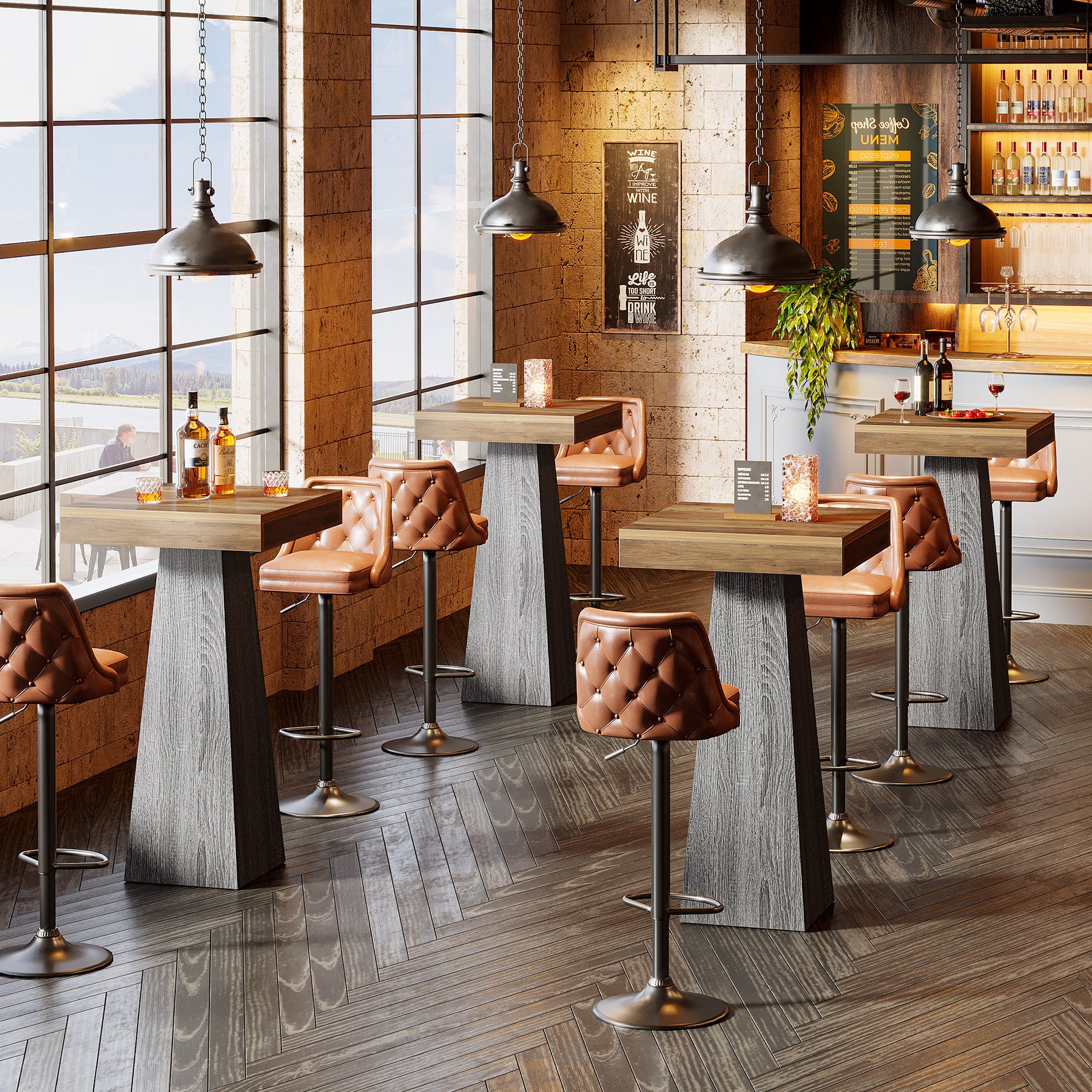 Tribesigns 102 cm Bartafel, Hoge Bistrotafel voor Kleine Ruimtes