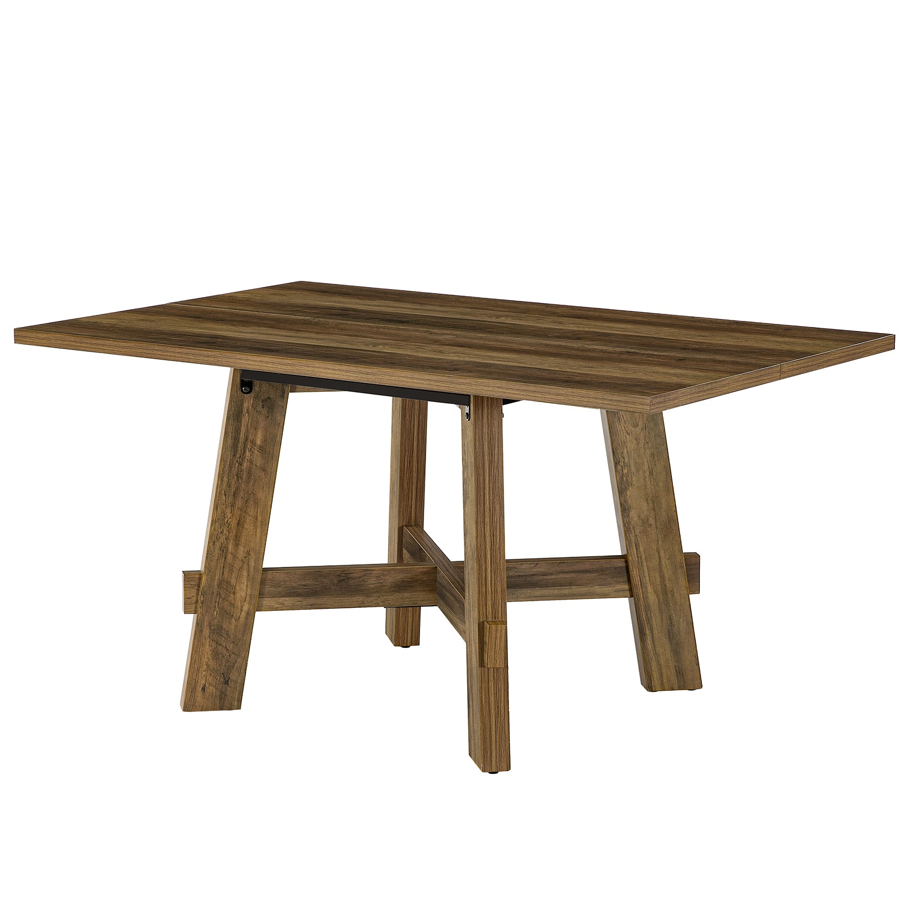 Tribesigns 140 cm landelijke eettafel voor 4 personen met kruissteun, houten keukentafel voor appartement en eetkamer