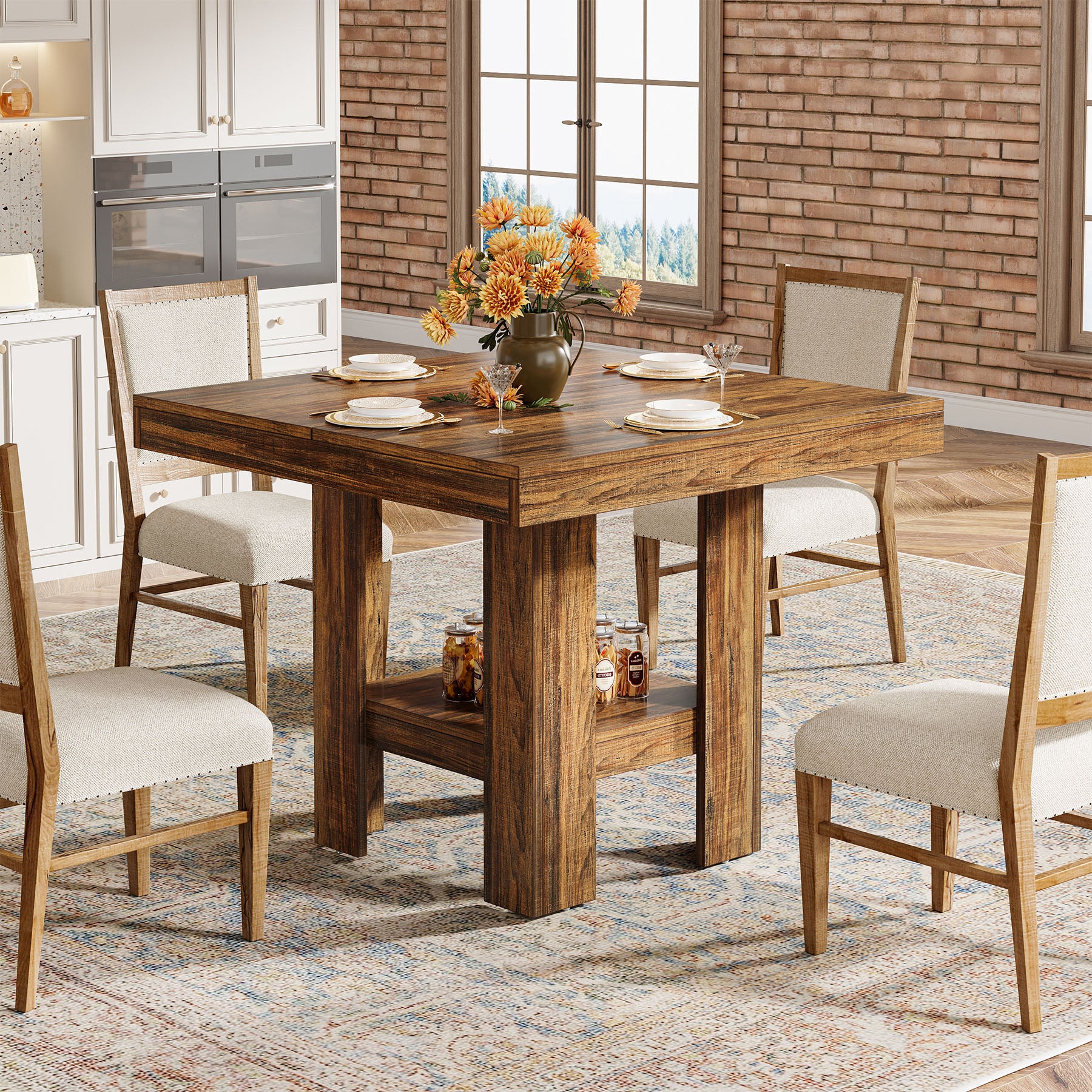 Tribesigns Vierkante Eettafel 80 cm voor 4 Personen