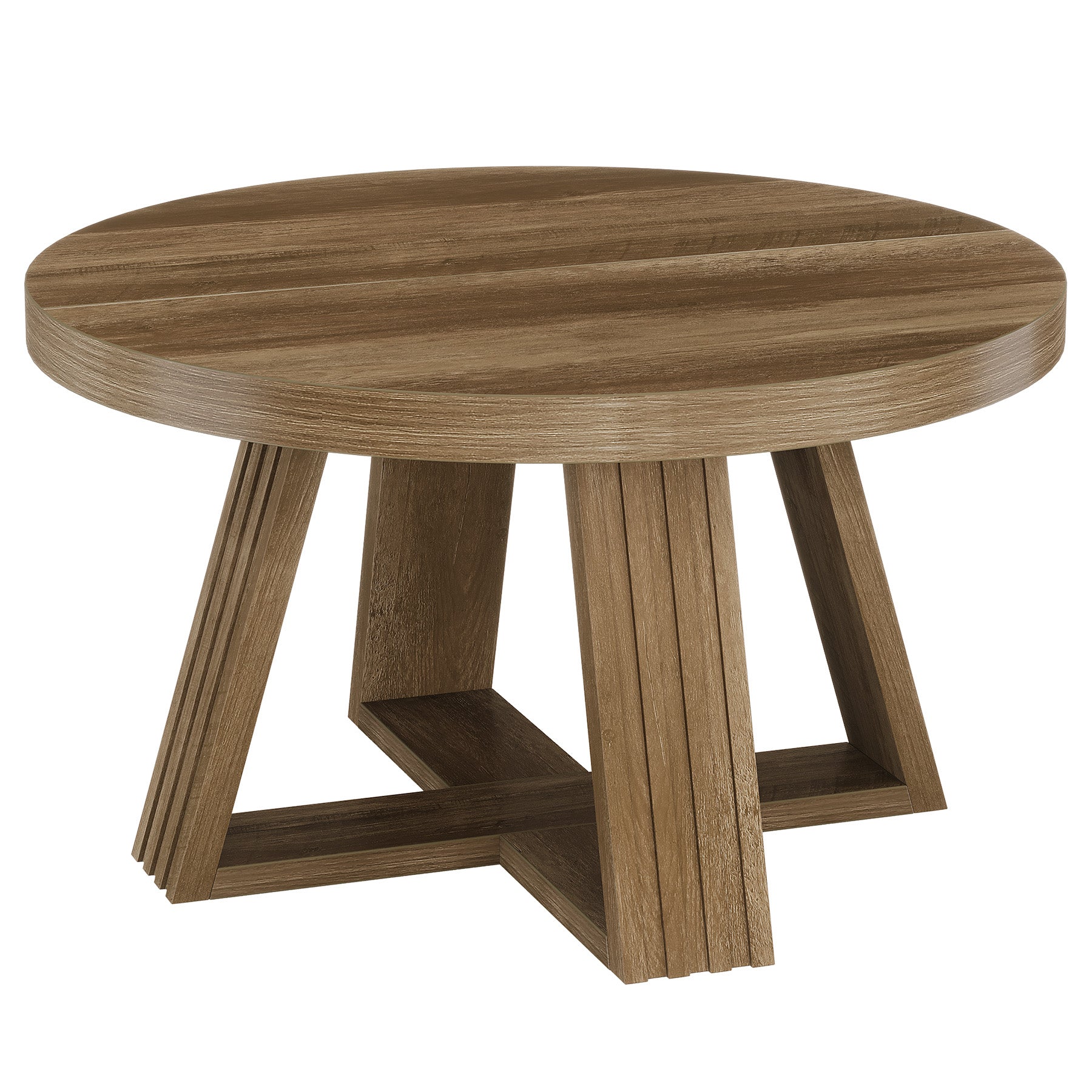80 cm ronde salontafel, landelijke centrumtafel met massief blad voor in de woonkamer