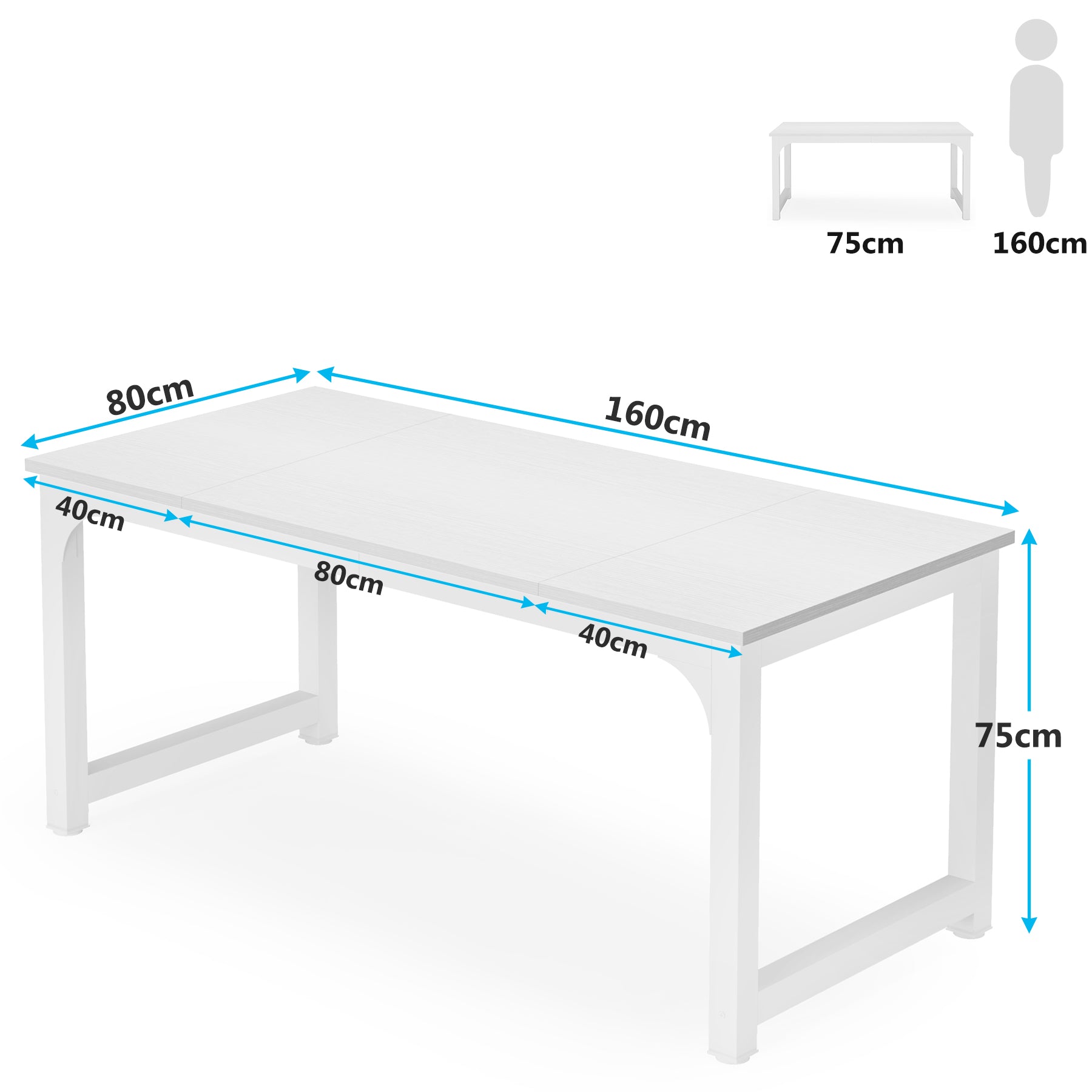 Tribesigns Computerbureau, Zwart Werkbureau met Rustiek Bruin Blad voor Thuiskantoor