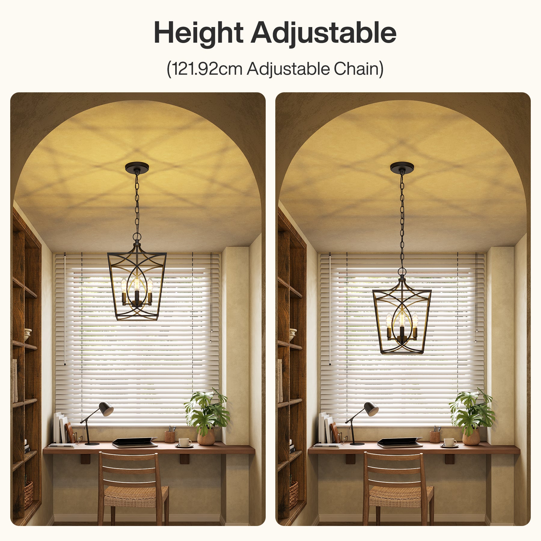 Tribesigns Industriële Metalen Kroonluchter, Zwarte Geometrische Hanglamp voor Woonkamer Entree Slaapkamer [Energieklasse E]