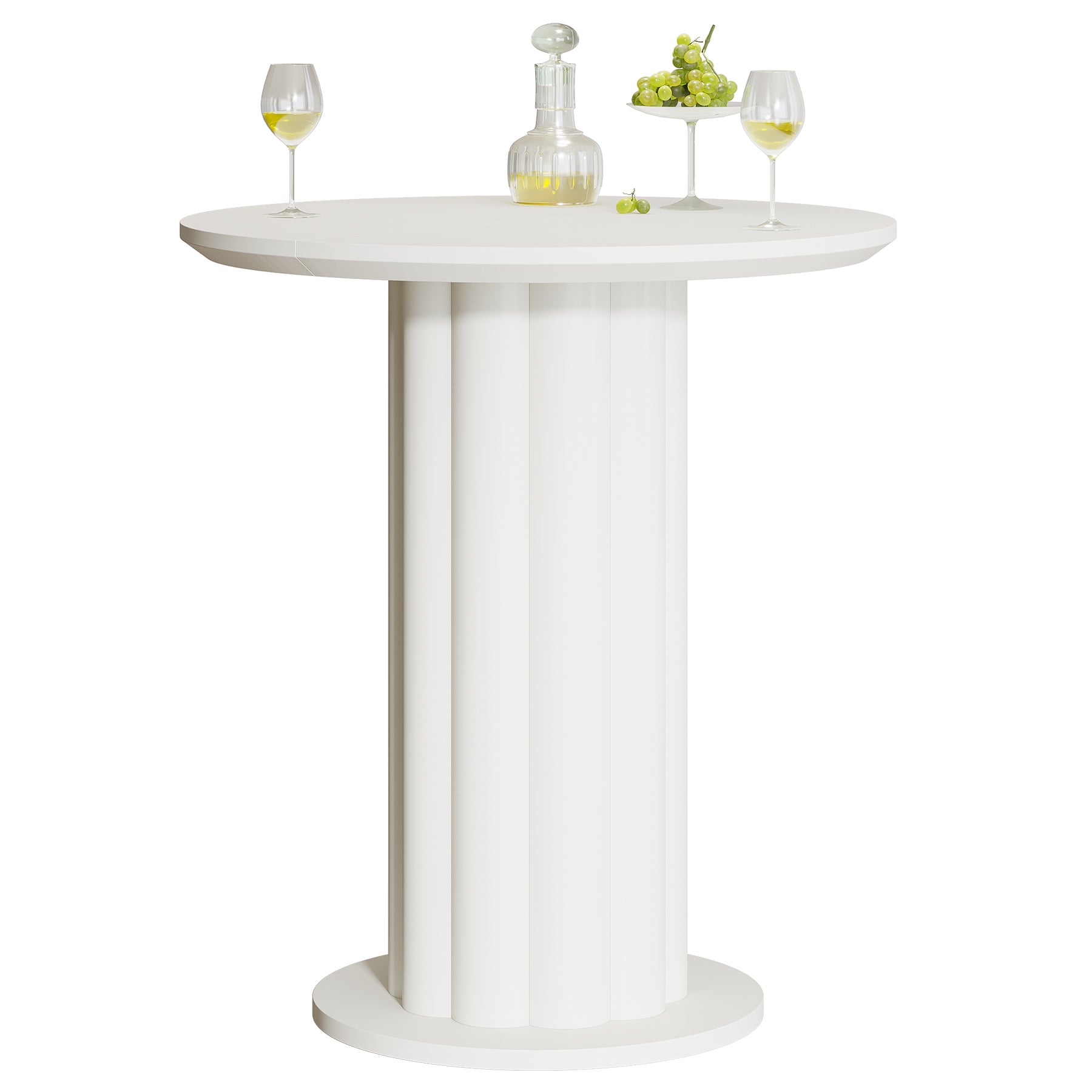 Tribesigns 99 cm Hoge Bartafel met Romeins Zuilenvoet, Ronde Tafel voor Kleine Ruimtes