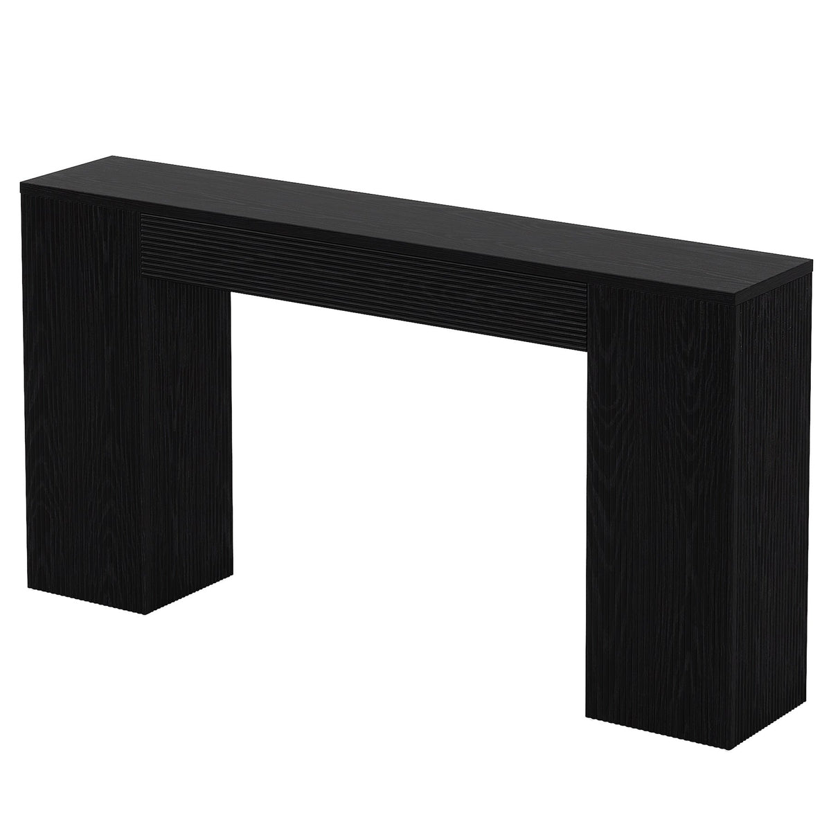 Tribesigns Sidetable van 160 cm van MDF, smalle haltafel met geribbeld front