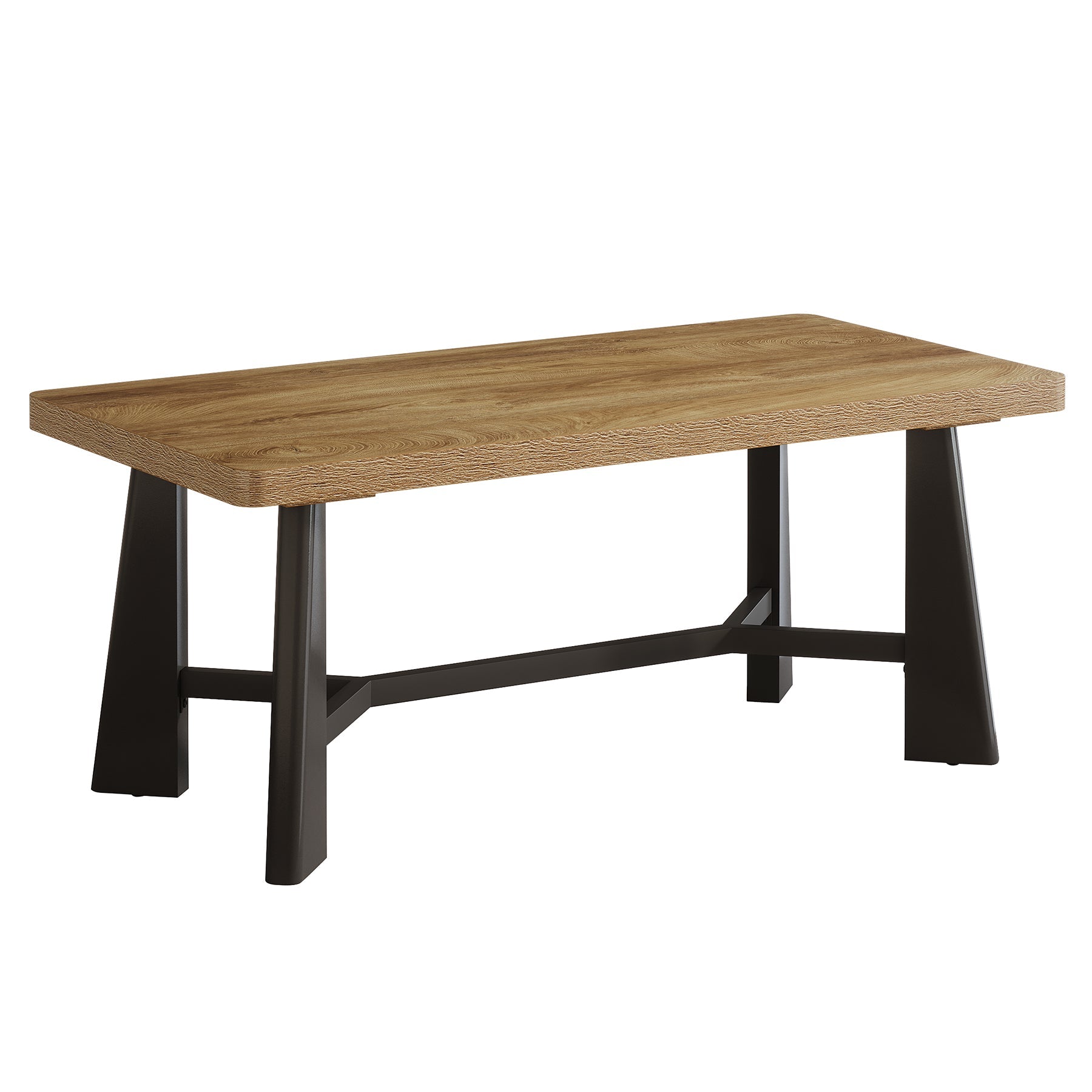 Tribesigns salontafel 120 × 60 cm, rechthoekige woonkamertafel met metalen onderstel