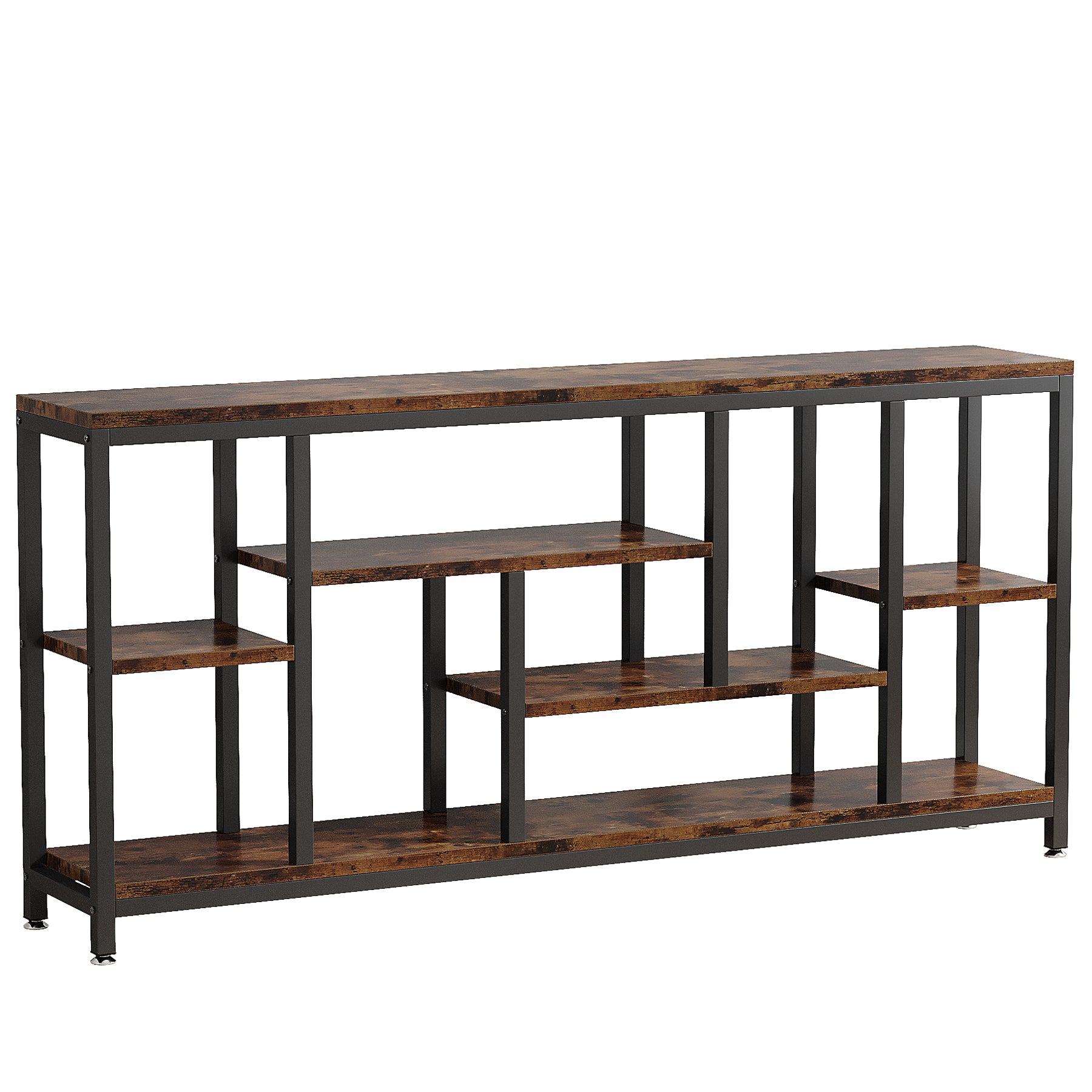 180 x 30 cm Tribesigns industriële consoletafel met 3-laagse opbergruimte, smalle sidetable achter de bank voor hal woonkamer en entree