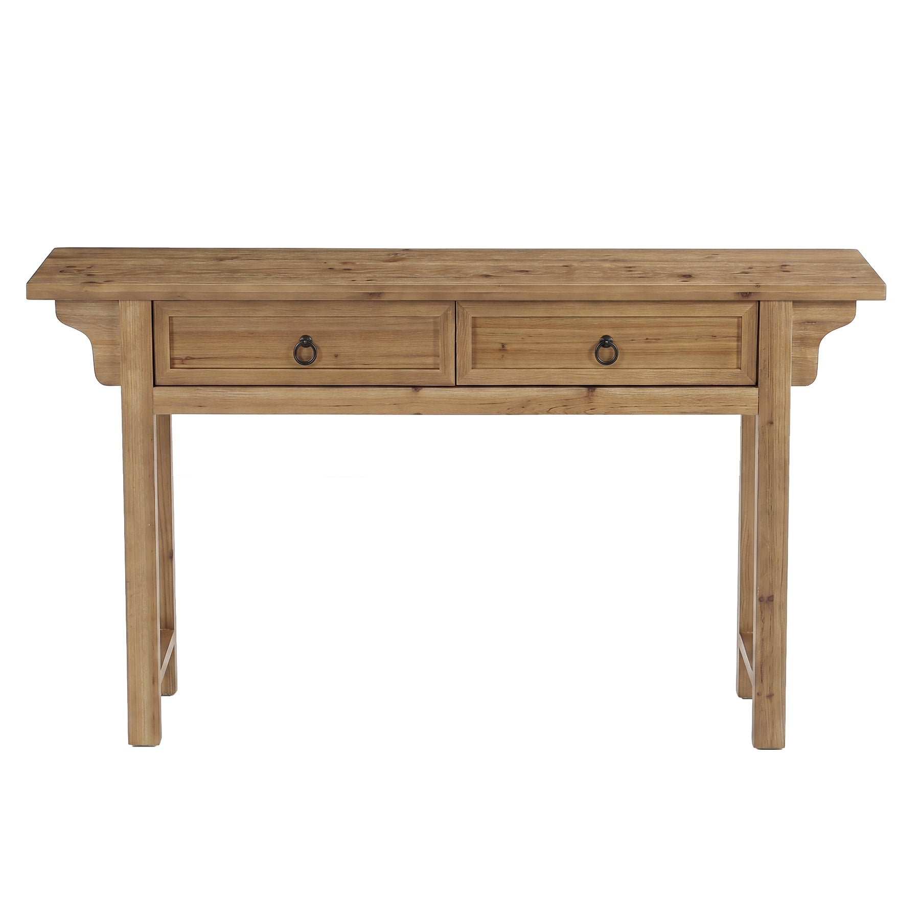 Tribesigns massief houten consoletafel 160 cm met 2 lades, smalle haltafel met opbergruimte