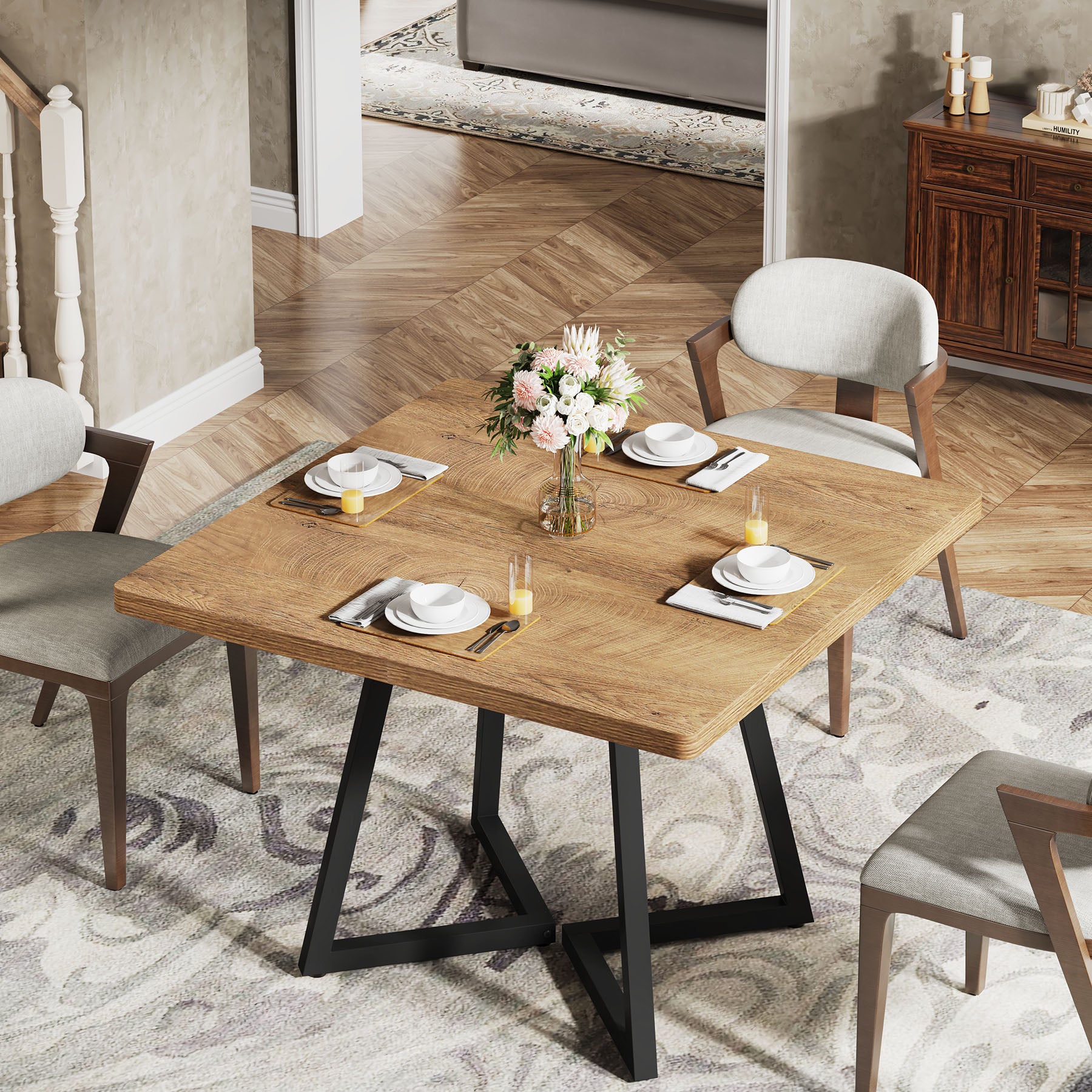 80 cm Vierkante Vergadertafel, Compact Bureau voor 2-4 Personen