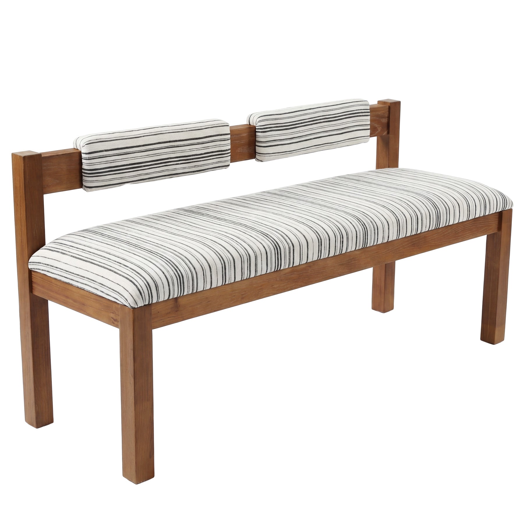 Tribesigns gestoffeerde massief houten eetkamerbank 140 cm met rugleuning, chenille zitbank voor 2–3 personen