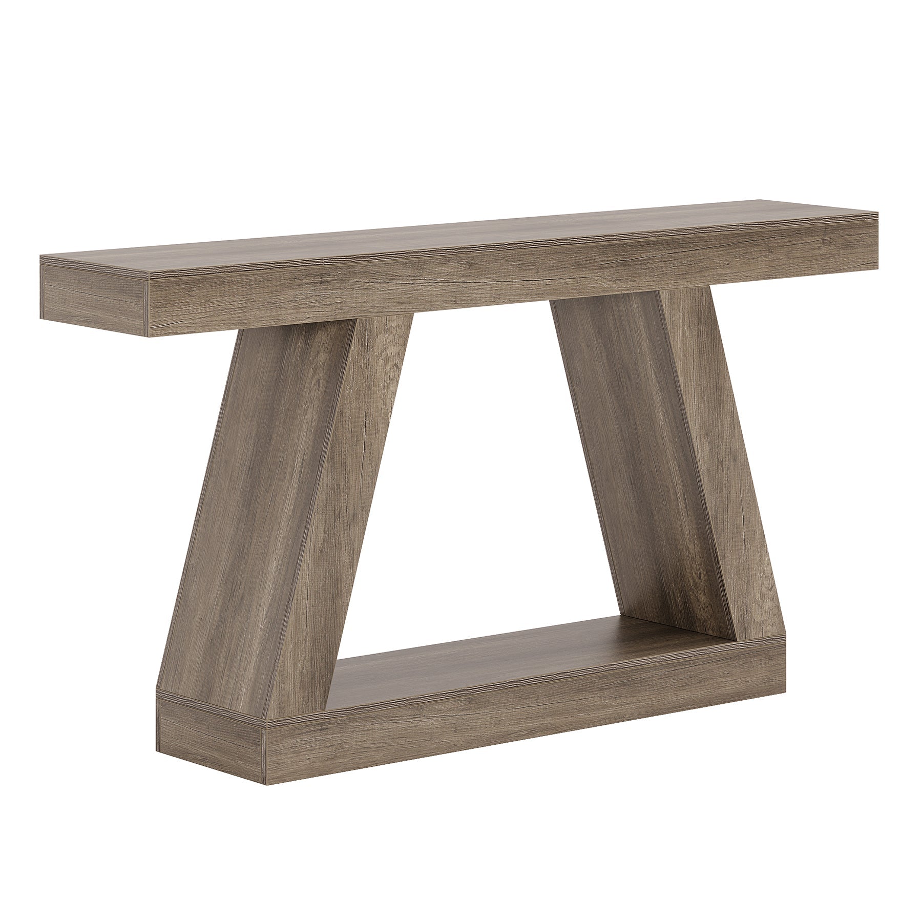 140 cm Landelijke Consoletafel, Industriële Houten Opbergtafel voor Hal en Woonkamer