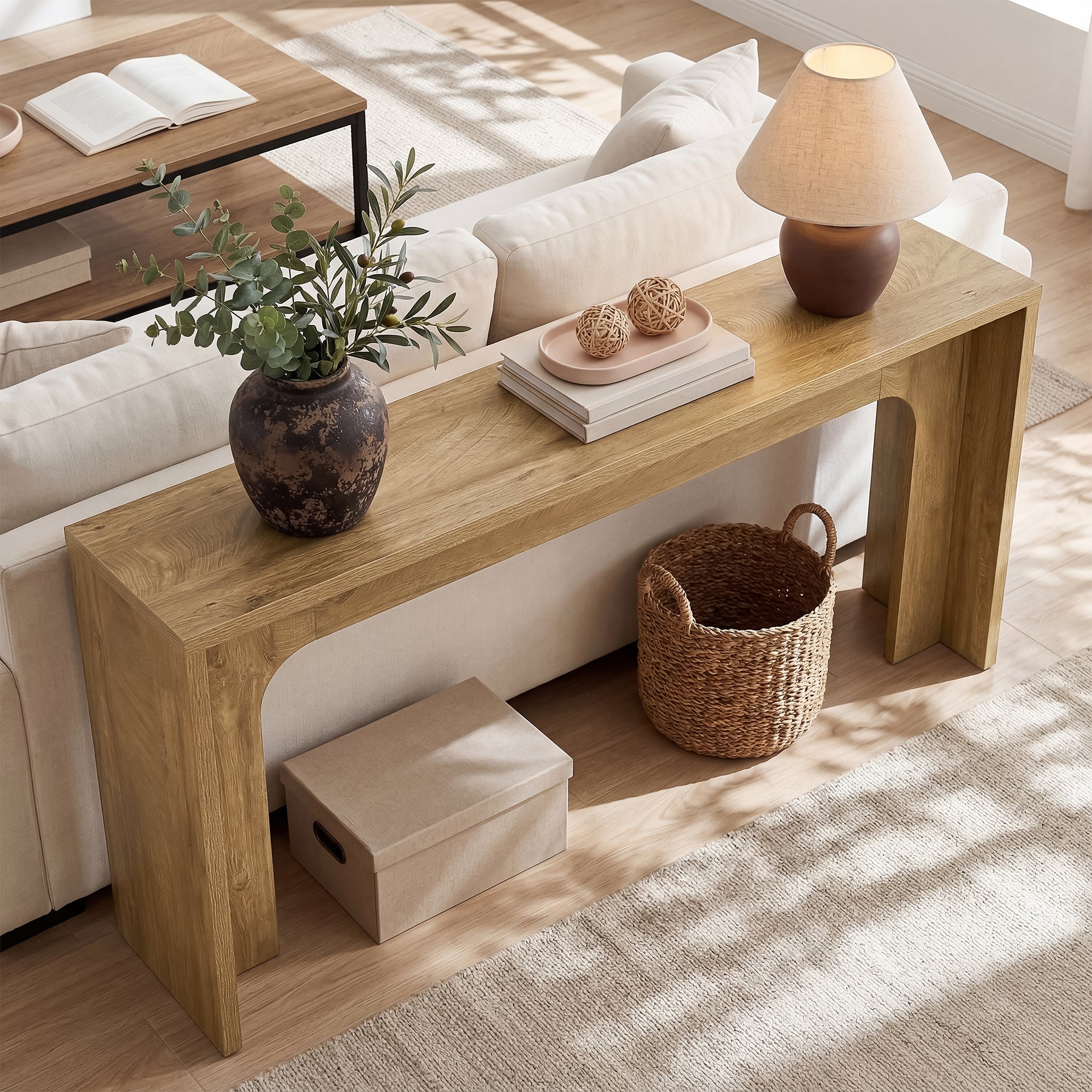 Tribesigns 160 cm Smalle Consoletafel, Moderne Haltafel van Hout