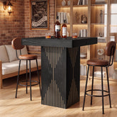 Tribesigns 80 cm hoge vierkante bartafel met voet, modern zwart design voor thuis, keuken en kleine ruimtes 3