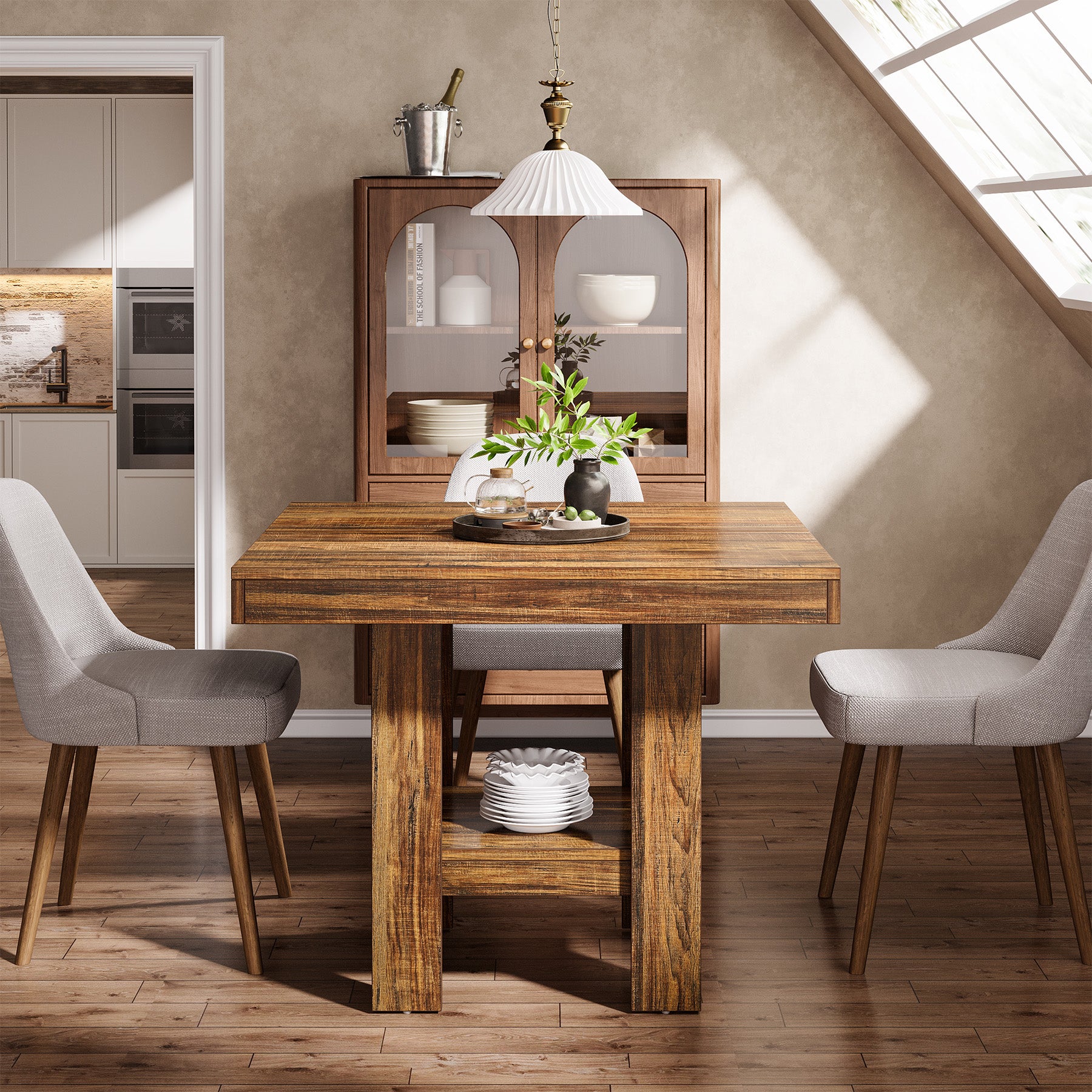 Tribesigns Vierkante Eettafel 80 cm voor 4 Personen