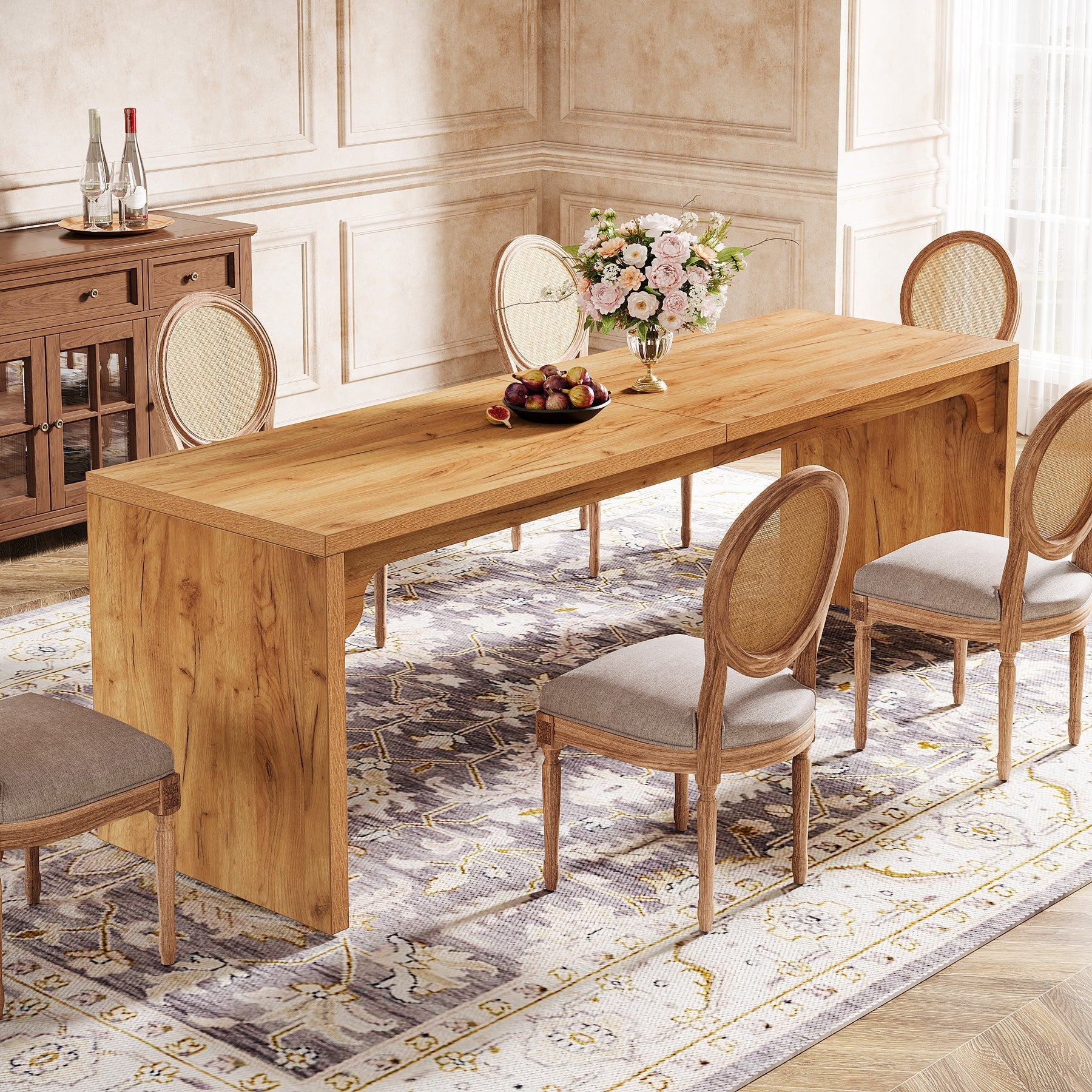 180 cm Tribesigns Eettafel, Moderne Keukentafel met Robuuste Basis