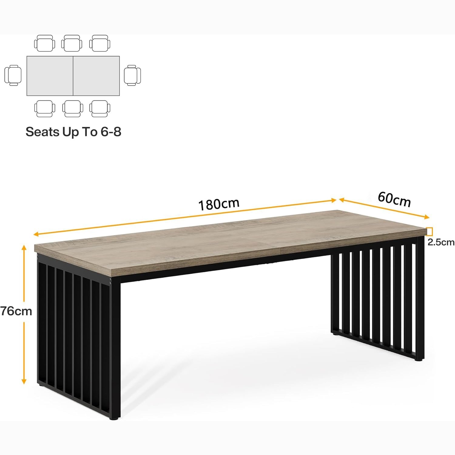 GIANTEX Computertafel in industriële stijl, 160 x 60 x 75,5 cm, grote GIANTEX Computertafel in industriële stijl, 160 x 60 x 75,5 cm, grote