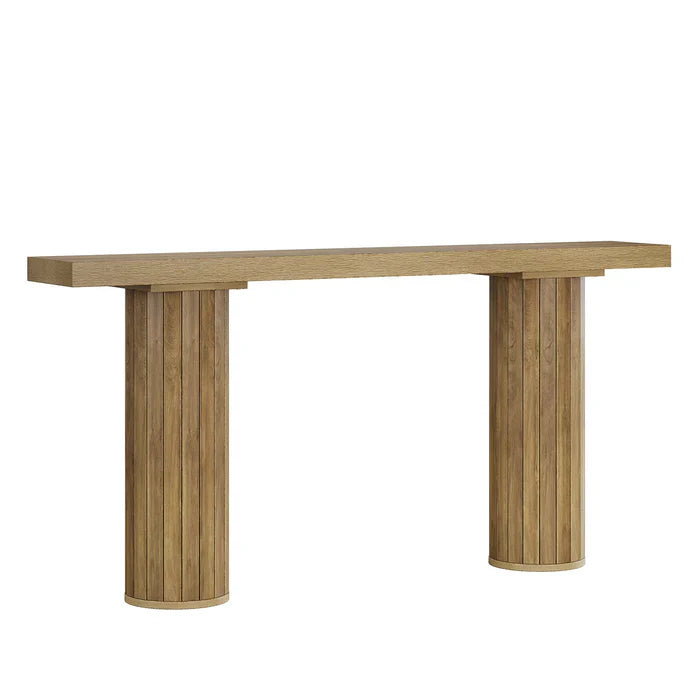 160 cm Consoletafel, Lange Boerenstijl Sofatafel voor Woonkamer, Smalle Entreetafel voor Hal of Gang
